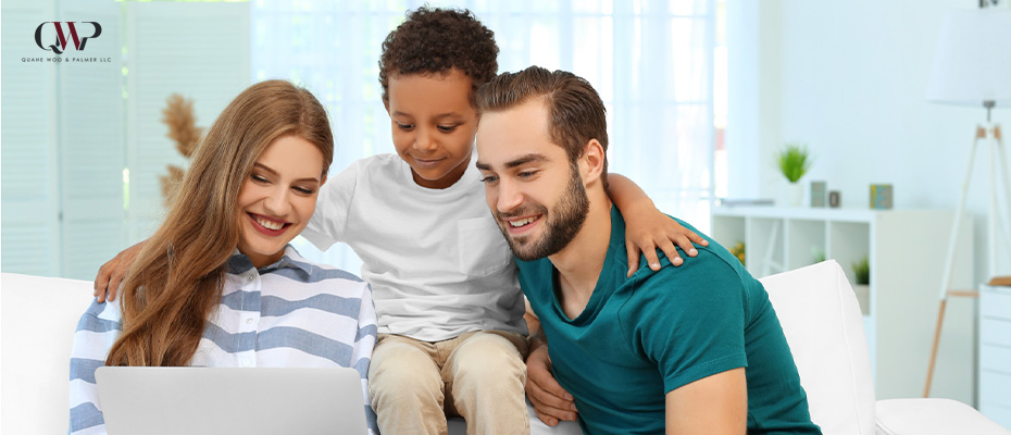 Image of an adoptive parent and child, can be of two different ethnicities